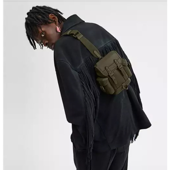 Coach Men's Hitch Backpack 13 In Leather/Army Green CR852 NWT - Picture 9 of 9